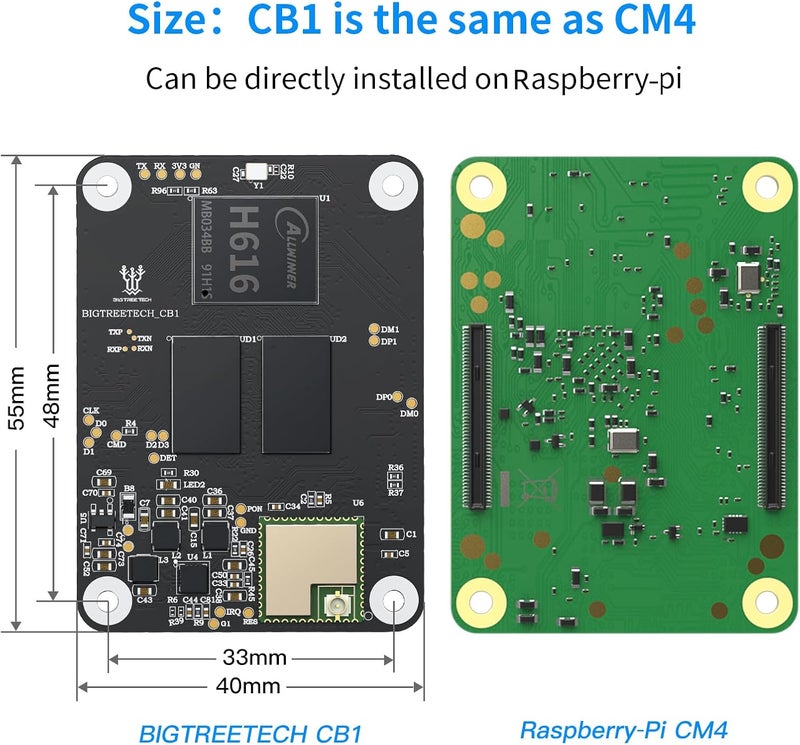 BigTreeTech CB1 V2.2 Core Control Board 1GB DDR3 RAM Motherboard Support HDMI5 Klipper/Debian for Manta/M4P/M5P/M8P, PI4B Adapter V1.0, Raspberry-pi 4 3D Printer Board - Image 2